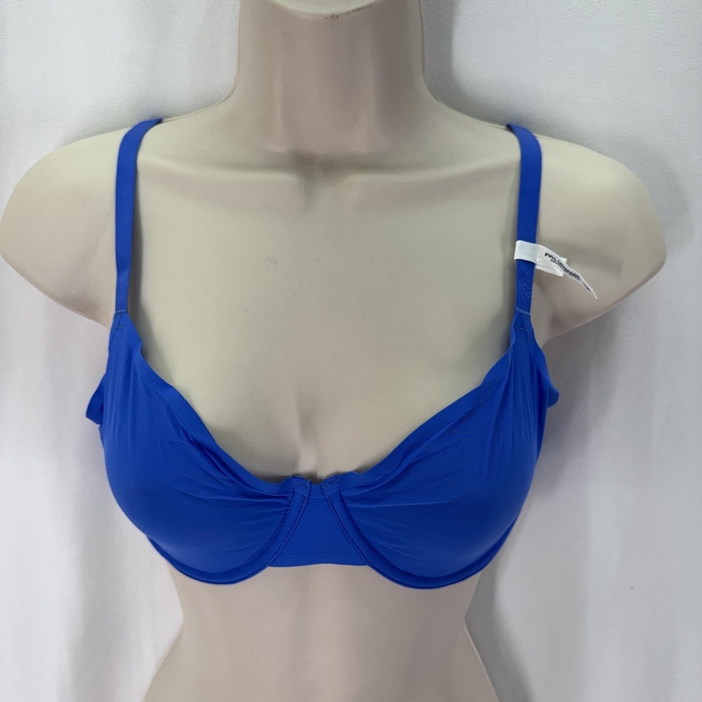 Aerie Full Coverage Bra Womens 34D Blue Underwire Smoothez Mesh Unlined